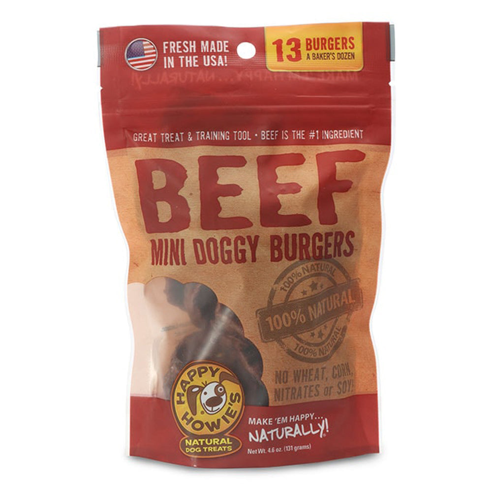 Happy Howie Dog Beef Burger Bakers Dozen 2 Inch 4Oz for your Pet Dog with Pet Store X!