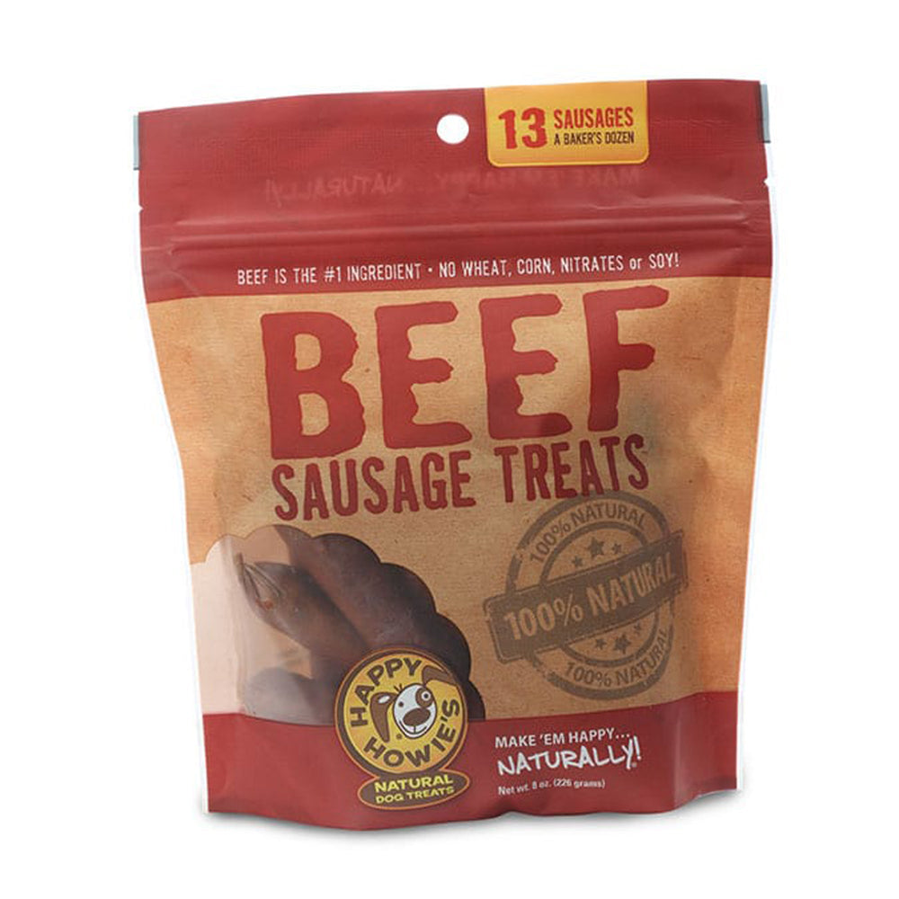 Happy Howie Dog Beef Sausage Bakers Dozen 4 Inch 8Oz for your Pet Dog with Pet Store X!