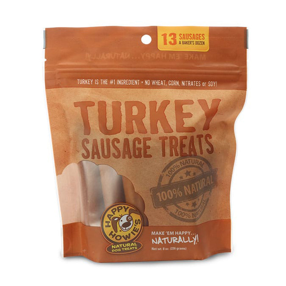 Happy Howie Dog Turkey Sausage Bakers Dozen 4 Inch 8Oz for your Pet Dog with Pet Store X!