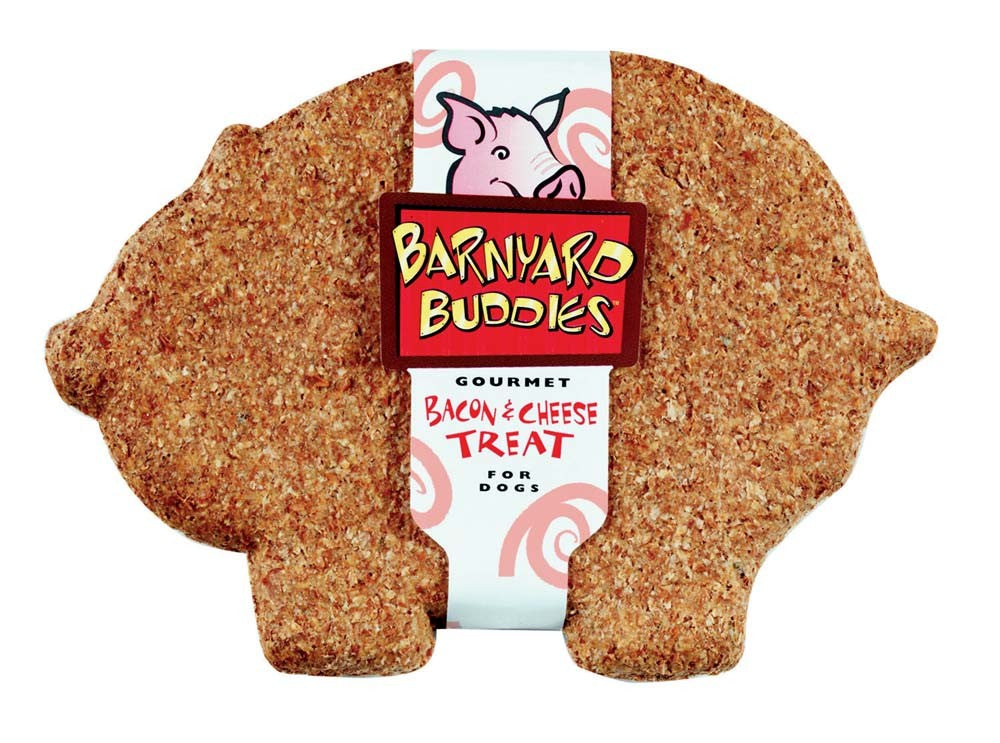 Natures Animals Barnyard Buddies Pig Shaped Dog Biscuit Display Bacon & Cheese 1ea/6 in, 18 ct