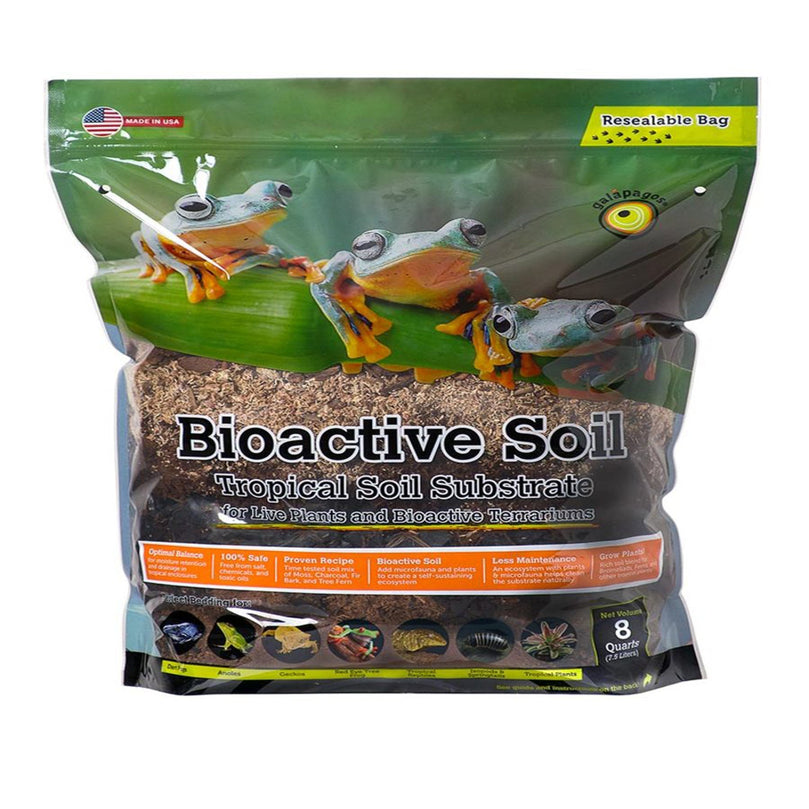 Galapagos Bioactive Tropical Soil Substrate Stand-Up Pouch 1ea/8 qt for your Pet Reptile with Pet Store X.