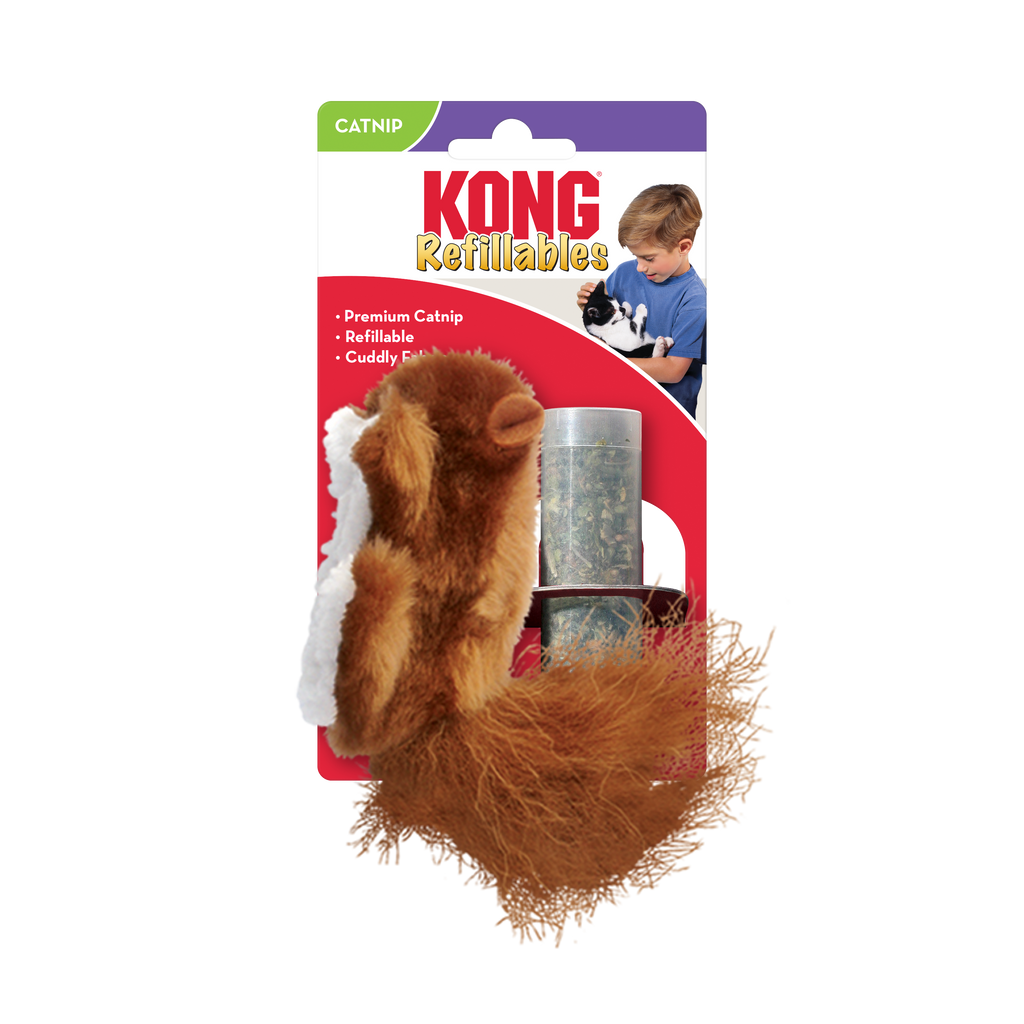 KONG Refillables Catnip Squirrel Cat Toy Brown 1ea/One Size