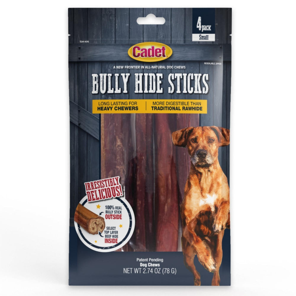 Cadet Bully Hide Sticks All-Natural Dog Chews Small Stick, 1ea/4 ct for your Pet Dog with Pet Store X!