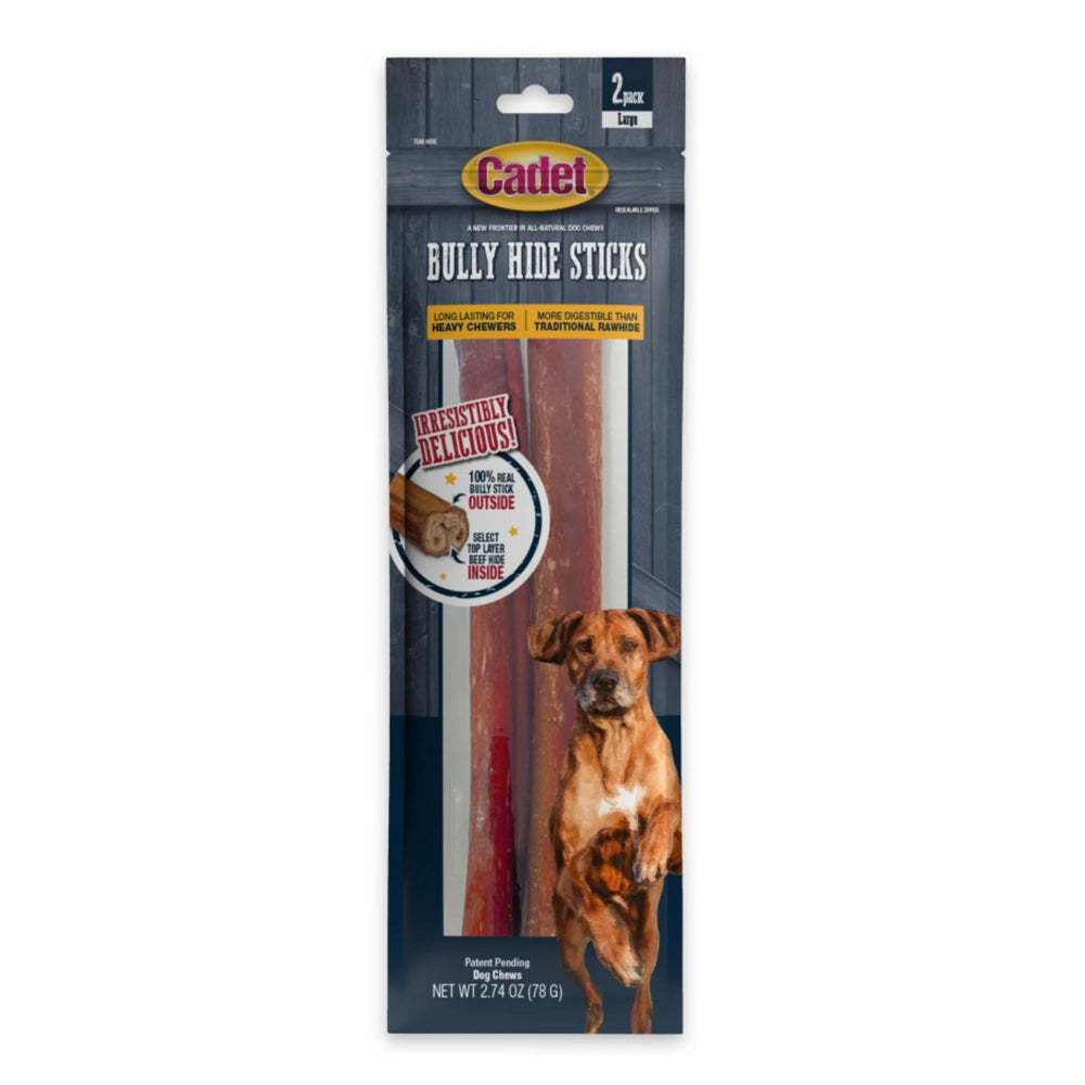 Cadet Bully Hide Sticks All-Natural Dog Chews Large Stick, 1ea/2 ct for your Pet Dog with Pet Store X!