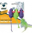 OurPets Three Twined Mice Catnip Toy Green, Purple 1ea/3 pk