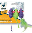 OurPets Three Twined Mice Catnip Toy Green, Purple 1ea/3 pk