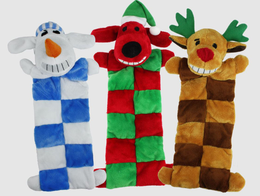 Multipet Loofa Christmas Squeaker Mat Assortment 12 Inch for your Pet Dog with Pet Store X.