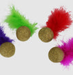 Multipet Compressed Catnip Ball with Feather Cat Toy Assorted 5 in