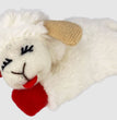 Multipet Lamb Chop Catnip Toy White-Red 4in SM