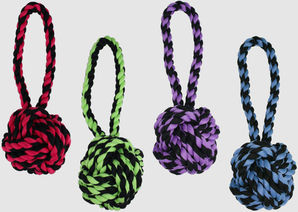 Multipet Nuts For Knots with Tug Toy Assorted 1ea/6 in for your Pet Dog with Pet Store X.