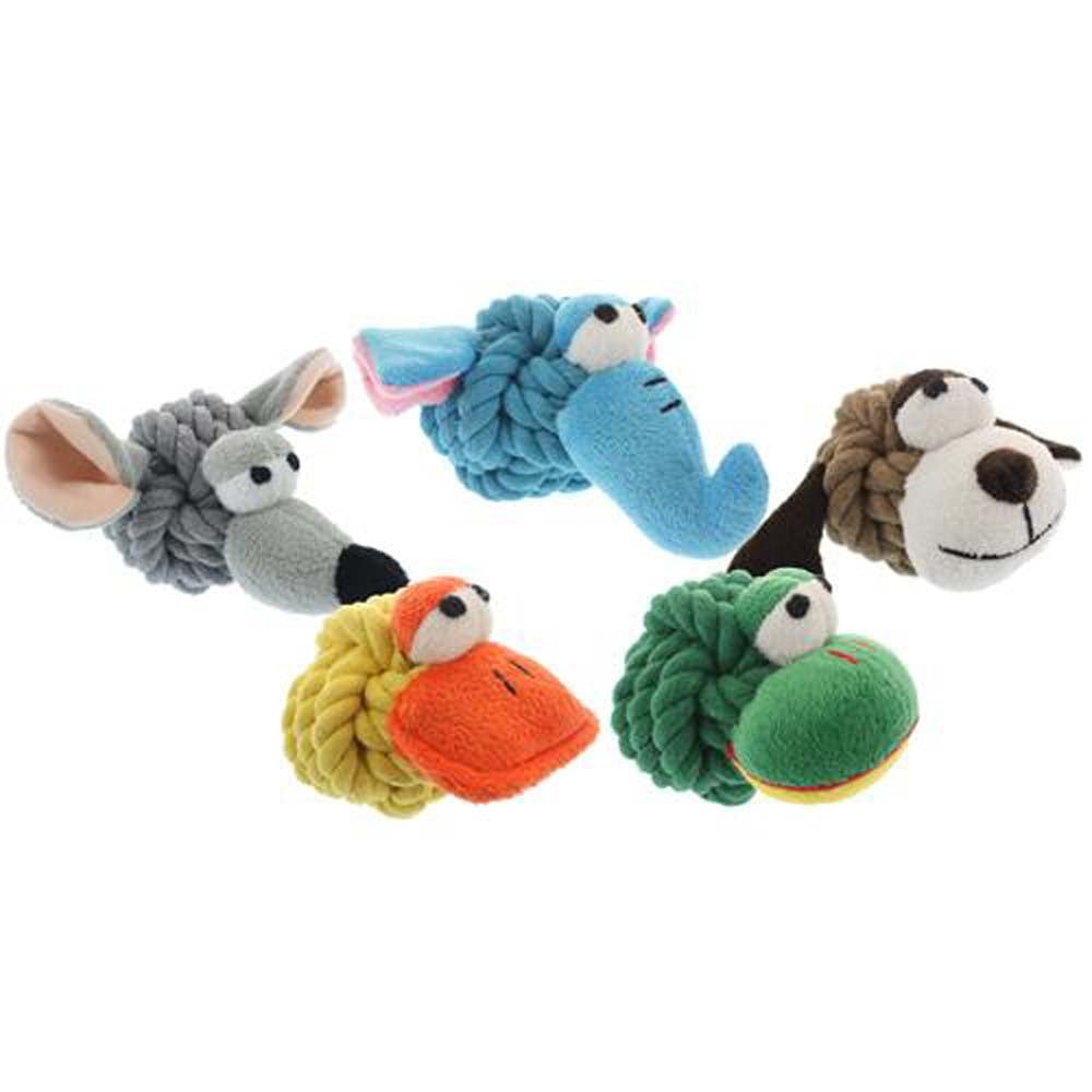 Multipet Rope Head Animals Dog Toy Assorted 1ea/4 in for your Pet Dog with Pet Store X.