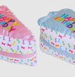 Multipet Birthday Cake Slice (Shiny Blue-Pink Assorted) 6 Inch for your Pet Dog with Pet Store X.