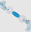 Multipet Canine Clean Peppermint Dumbbell With TPR Core & Rope Ends Dog Toy Blue, White 1ea/11 in