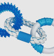 Multipet Canine Clean Peppermint With 3 Rings - 2 TPR And 1 Rope Dog Toy Blue, White 1ea/11 in