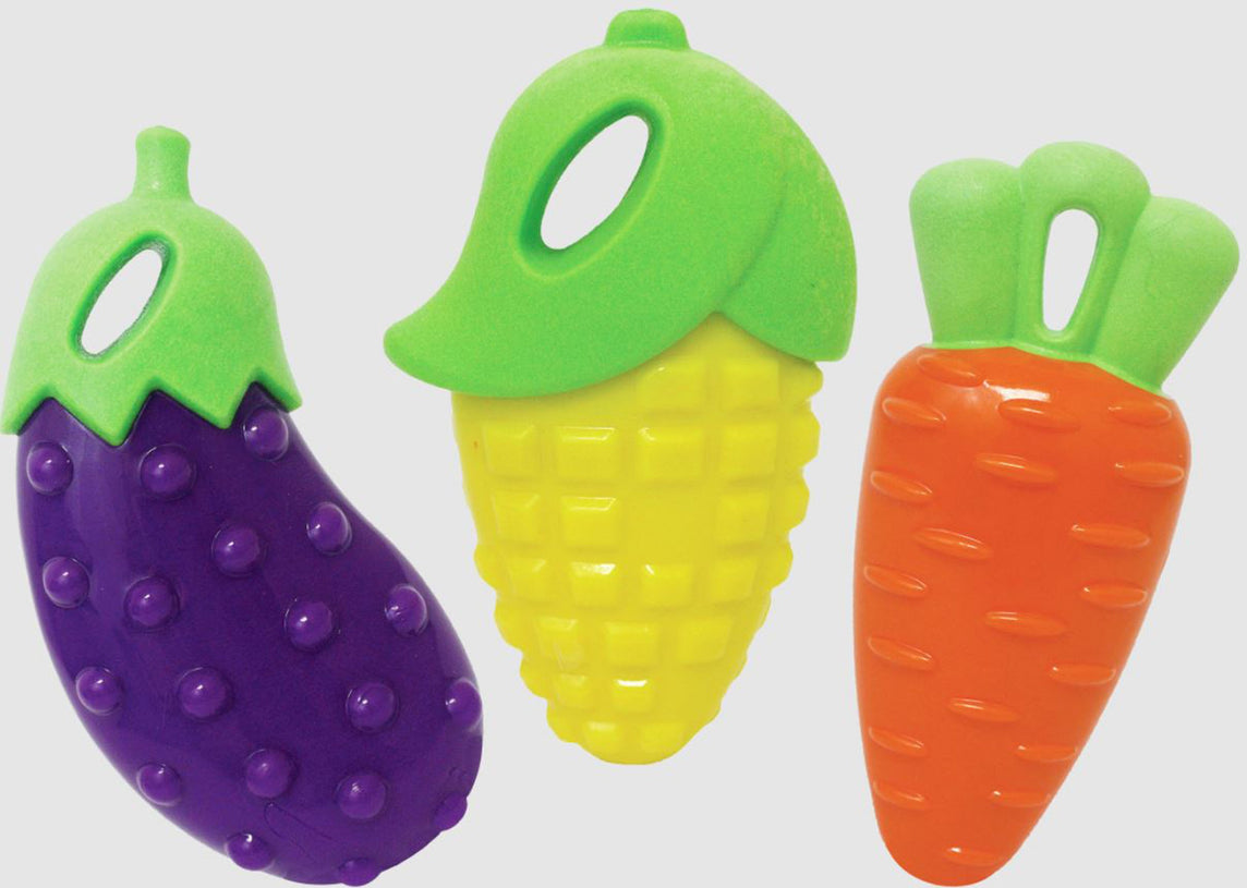 Multipet Harvesters Rubber Dog Toy Vegetables Assorted 1ea/5 in