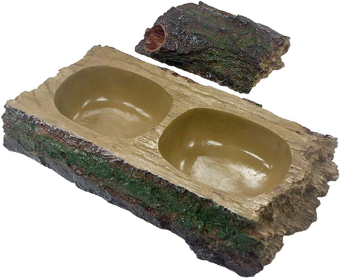 Komodo Forest Dual Feeder Bowl Brown 1ea