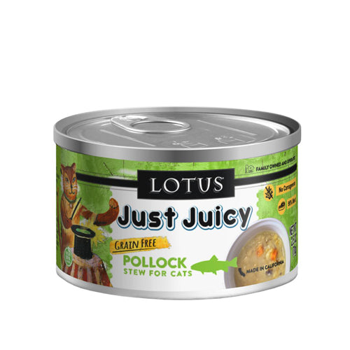 Lotus Cat Just Juicy Pollock Stew 25oz (Case of 24) for your Pet Cat with Pet Store X!