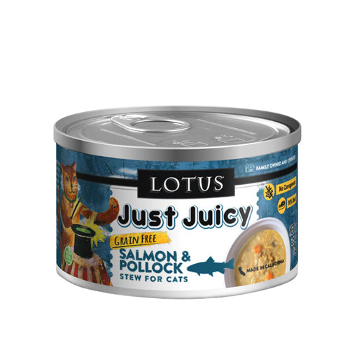 Lotus Cat Just Juicy Salmon Pollock 25oz (Case of 24) for your Pet Cat with Pet Store X!