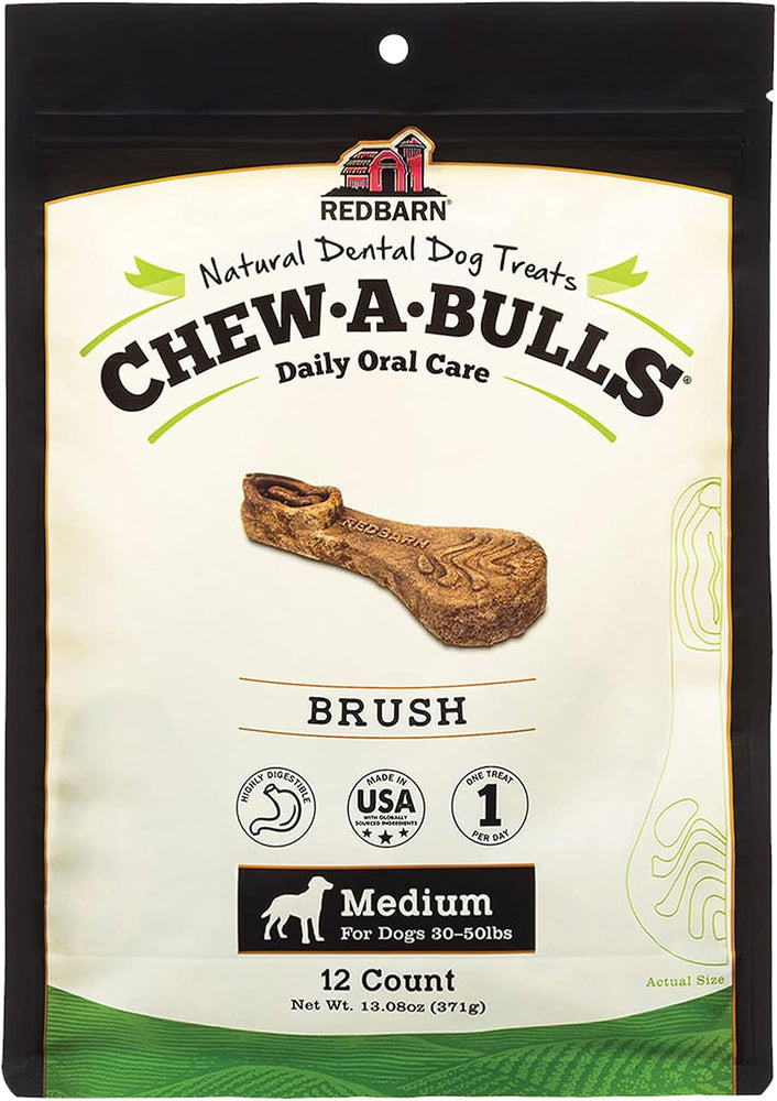 Redbarn Pet Products Chew-A-Bulls Dental Dog Treat Brush 1ea/12 pk, MD