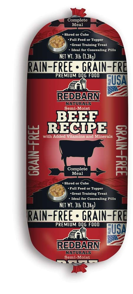 Redbarn Pet Products Grain Free Dog Food Roll Beef 1ea/3 lb