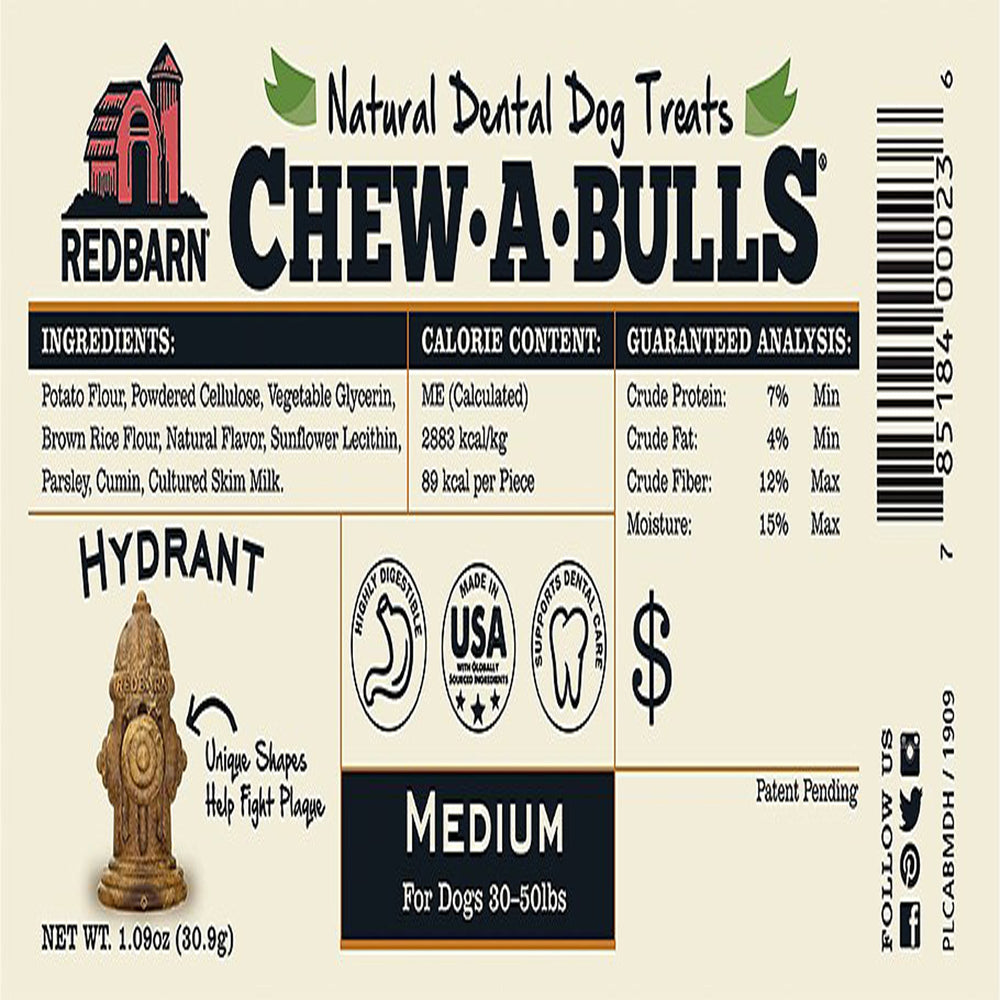 Redbarn Dog Chew A Bull Hydrant Medium 12 Count