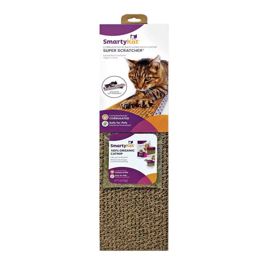 SmartyKat Super Scratcher Single Wide Corrugate with Catnip Brown, 1ea