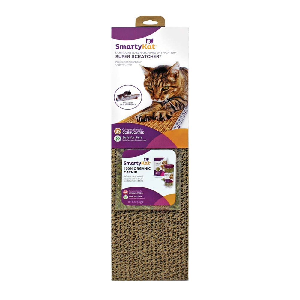 SmartyKat Super Scratcher Single Wide Corrugate with Catnip Brown, 1ea