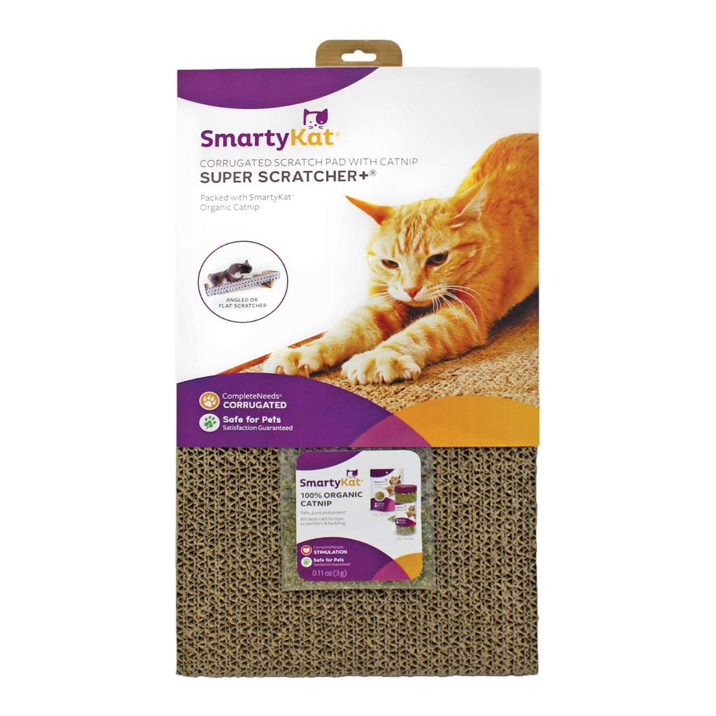 SmartyKat Super Scratcher+ Double Wide Corrugate with Catnip Brown, 1ea