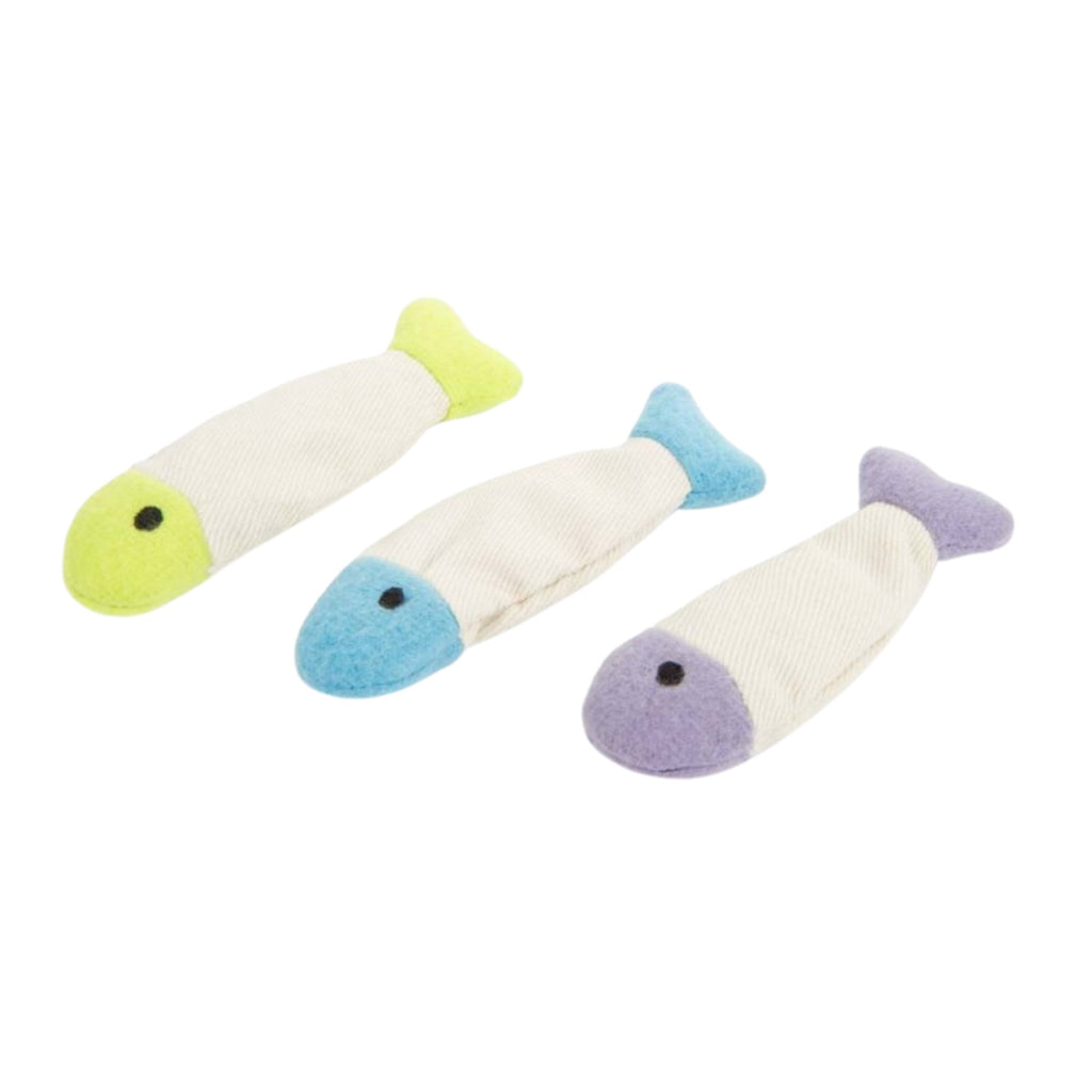 SmartyKat Fish Flop Crinkle Plush Catnip Toy Multi-Color, 1ea/3 pk