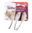 SmartyKat Skitter Critters Mice Catnip Toy Grey, Tan, 1ea/3 pk