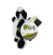 Godog Flatz Skunk Squeaky Plush Flattie Dog Toy Black XSmall