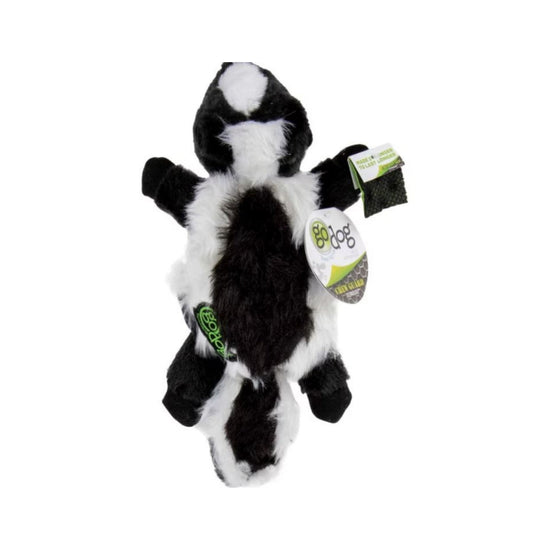 Godog Flatz Skunk Squeaky Plush Flattie Dog Toy Black Large for your Pet Dog with Pet Store X.