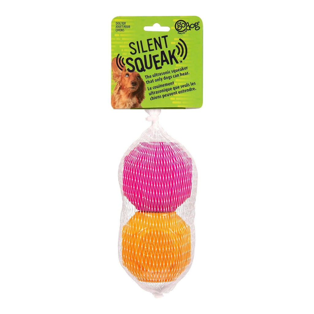 Godog Silent Squeak Ball Dog Toys Assorted 2 Count for your Pet Dog with Pet Store X.