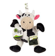 Godog Checkers Sitting Cow Durable Plush Dog Toy Mini for your Pet Dog with Pet Store X.