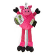 Godog Checkers Skinny Pig Dog Toy Pink Mini for your Pet Dog with Pet Store X.