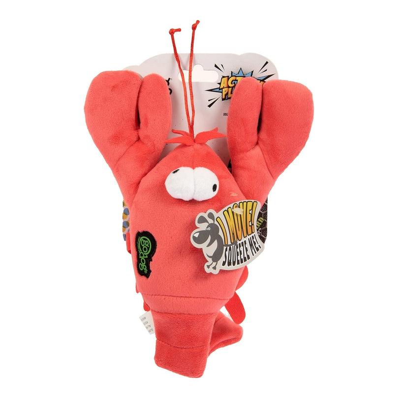 Godog Action Plush Lobster Animated Squeak Dog Toy Red Large for your Pet Dog with Pet Store X.