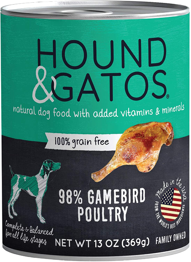 Hound And Gatos Dog Grain Free Gamebird 13oz (Case of 12) for your Pet Dog with Pet Store X!