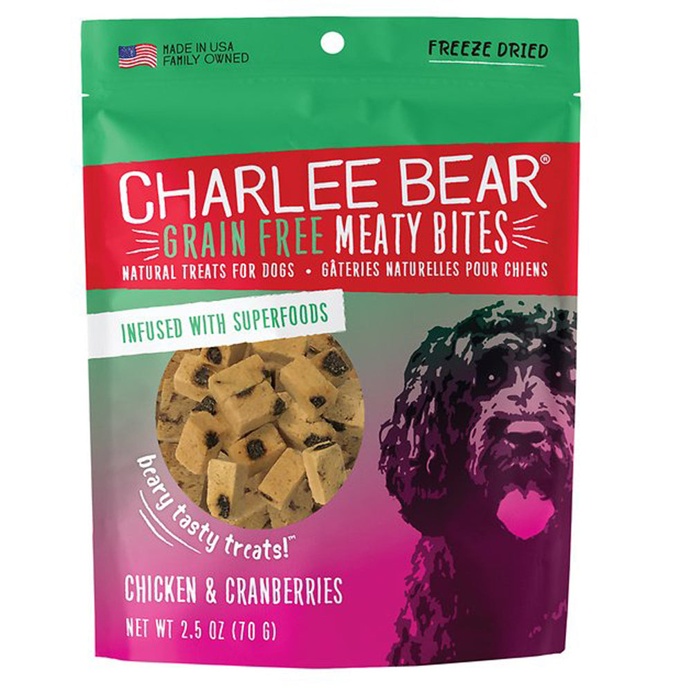 Charlee Bear Dog Meaty Bites Chicken & Cranberry 25oz for your Pet Dog with Pet Store X!