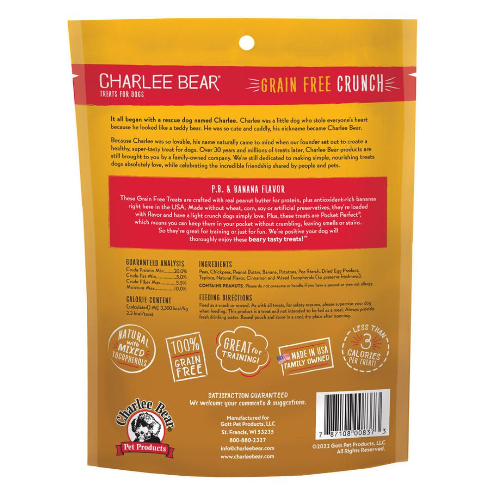 Charlee Bear Dog Crunch Grain Free Peanut Butter & Banana 8Oz