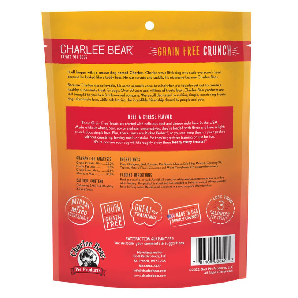 Charlee Bear Dog Crunch Grain Free Beef Liver & Cheese 8Oz