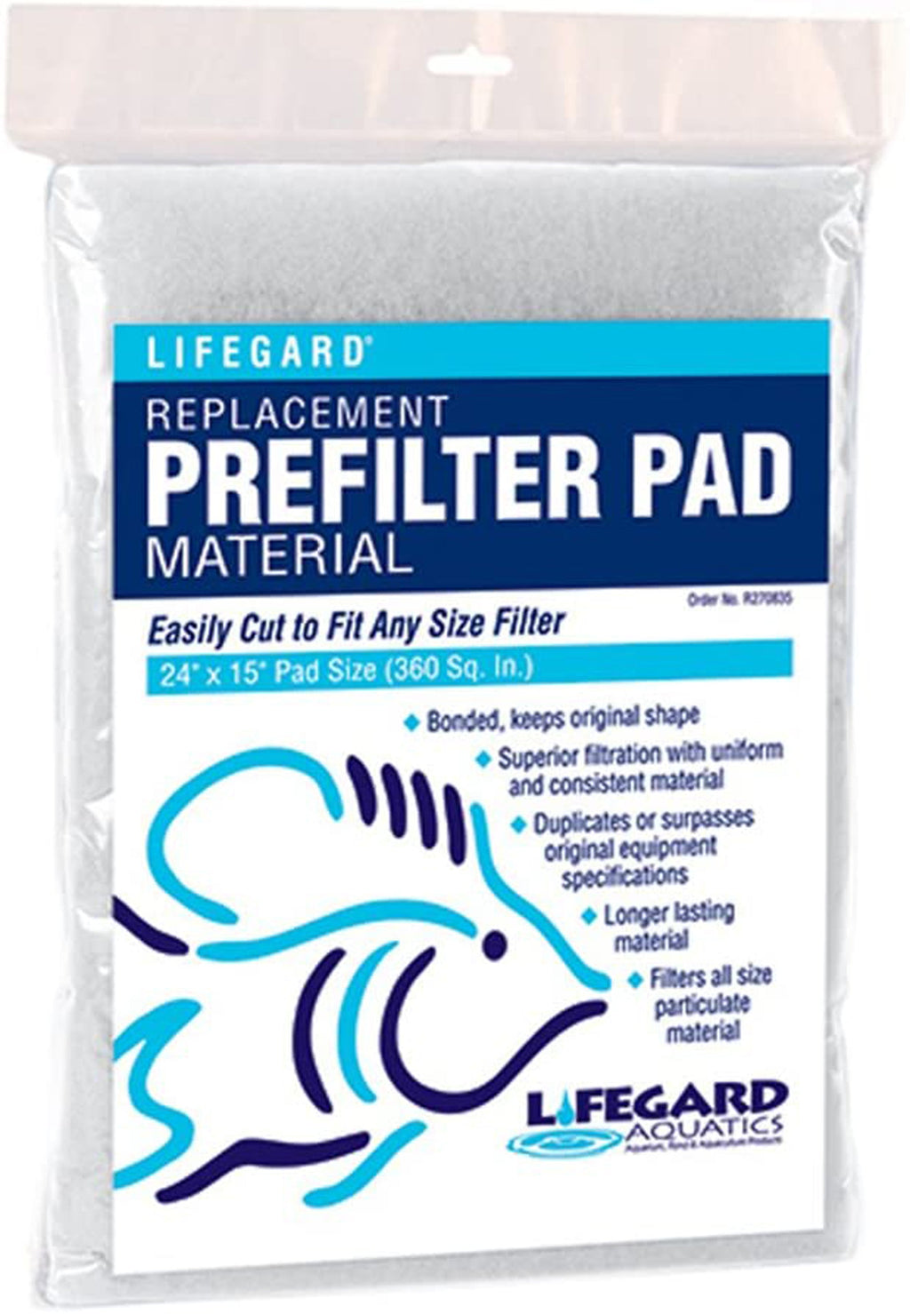 Lifegard Aquatics Prefilter & Felt Pad Combo Blue 1ea/24 In X 15 in