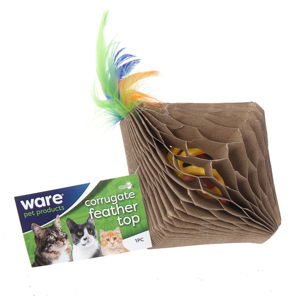 Ware Corrugated Feather Top Cat Toy