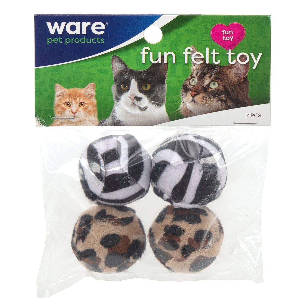 Ware Fun Felt Cat Toys 4 Pk