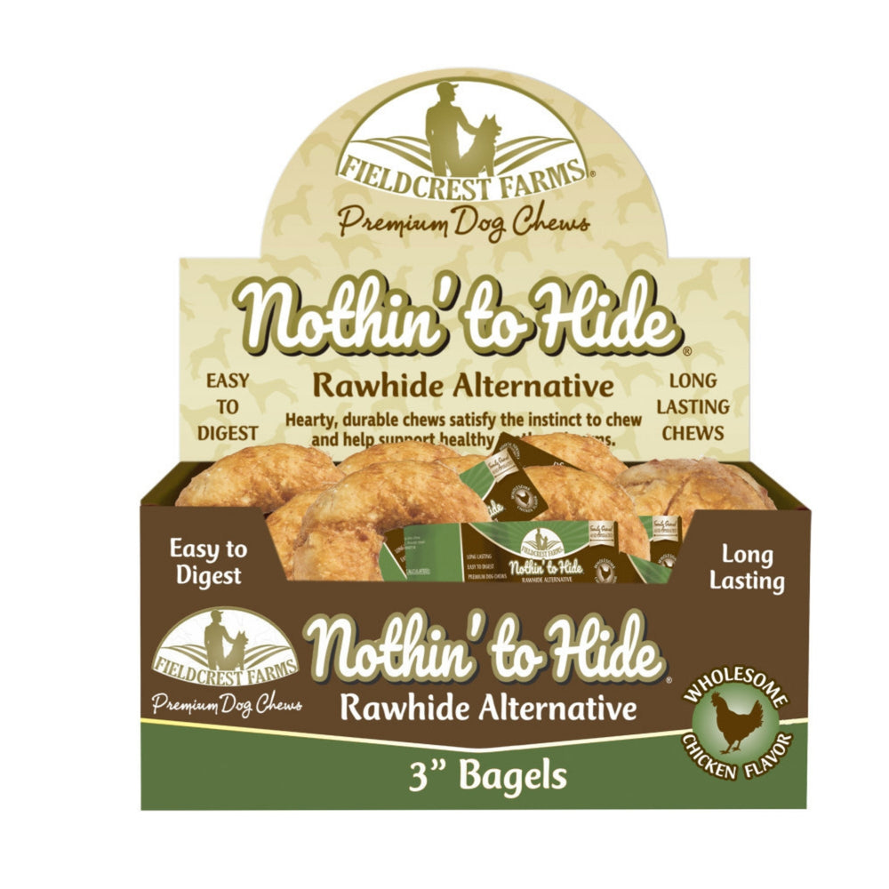 Fieldcrest Farms Nothin' to Hide Bagels Dog Treat Chicken 3 in (Case of 24) for your Pet Dog with Pet Store X!