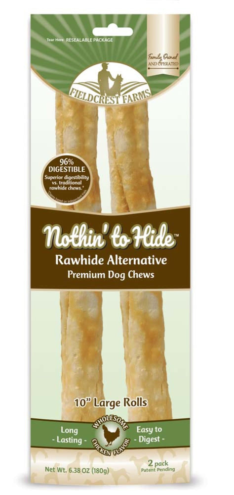 Fieldcrest Farms Nothin' To Hide Roll Dog Treat Chicken 1ea/10 in, LG, 2 pk for your Pet Dog with Pet Store X!