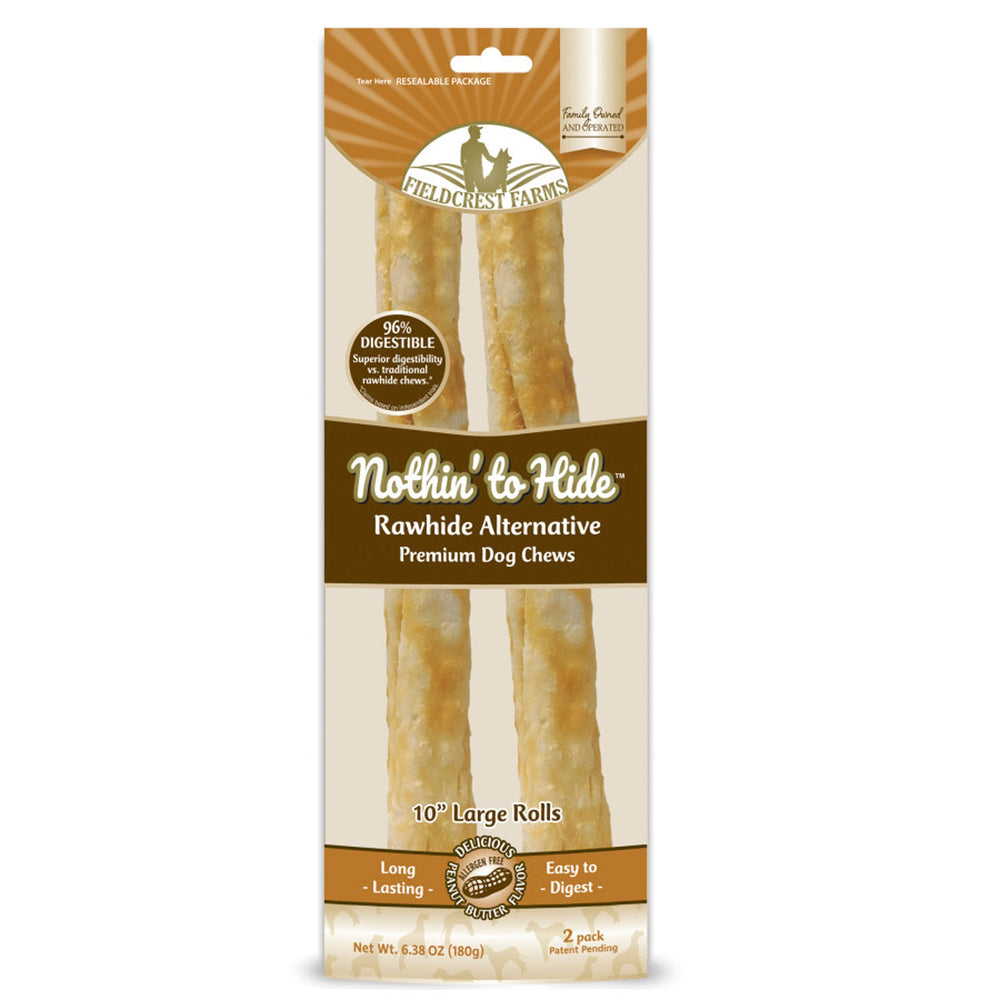 Fieldcrest Farms Nothin' to Hide Roll Dog Treat Peanut Butter 1ea/10 in, LG, 2 pk for your Pet Dog with Pet Store X!