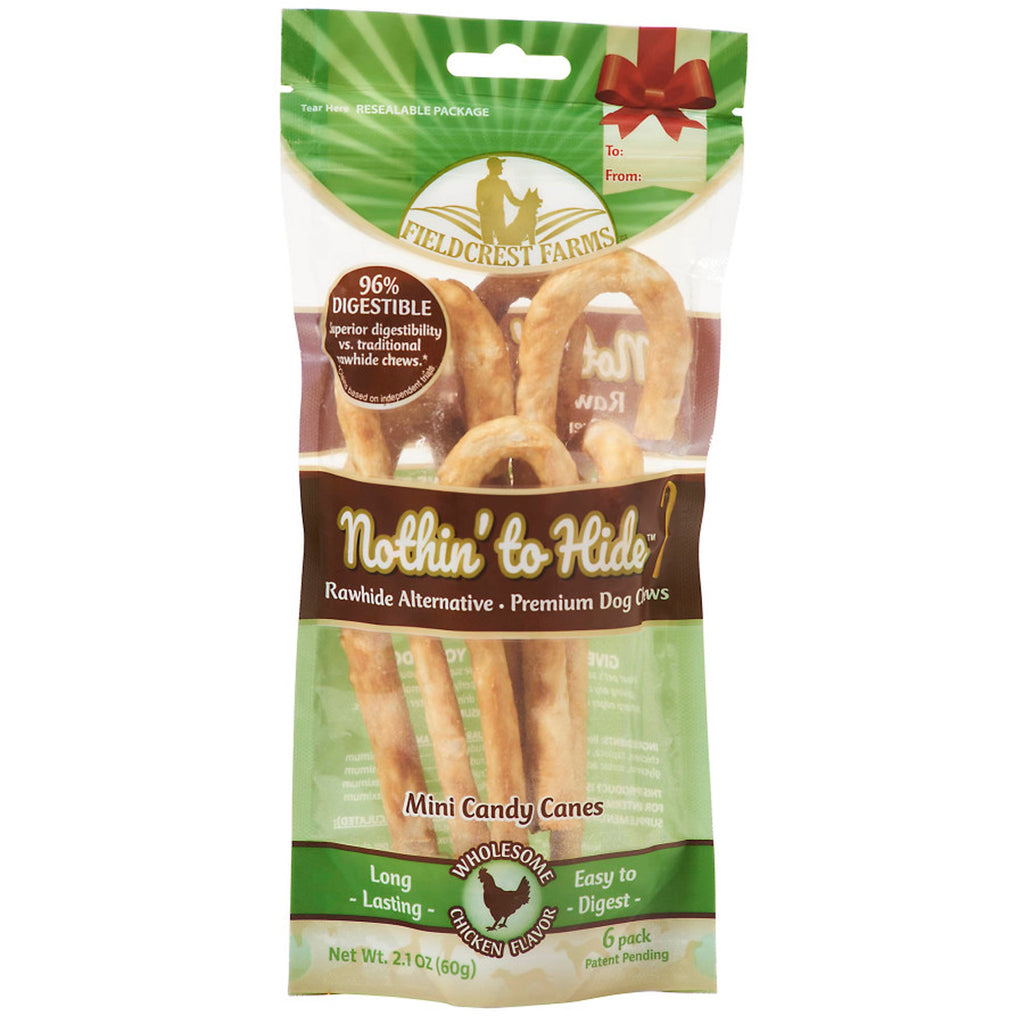 Fieldcrest Farms Nothin To Hide Mini Candy Cane Chicken Dog Treats Chicken 1ea/6 pk