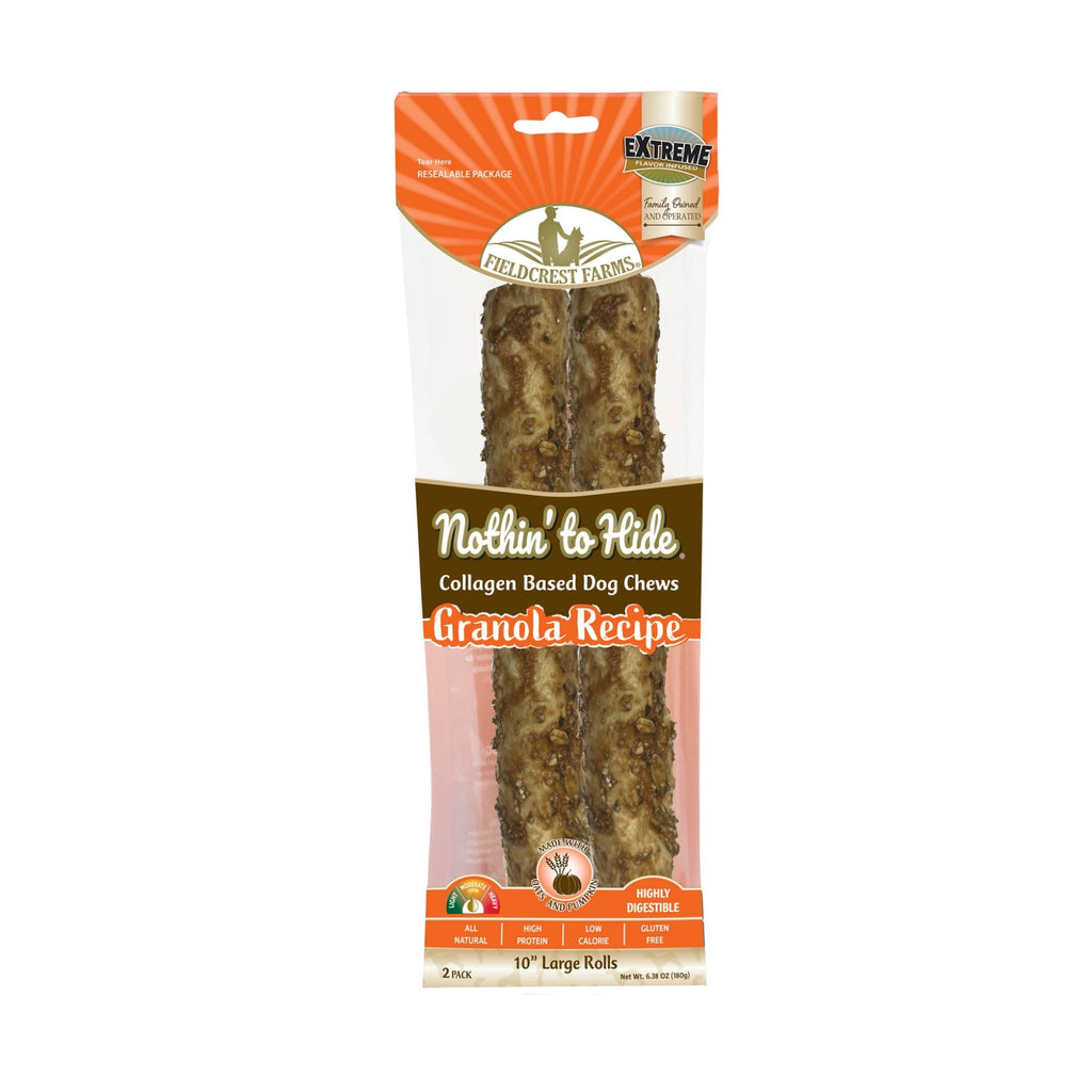 Fieldcrest Farms Nothin' To Hide Roll Dog Treat Granola, 1ea/LG, 10 in for your Pet Dog with Pet Store X!