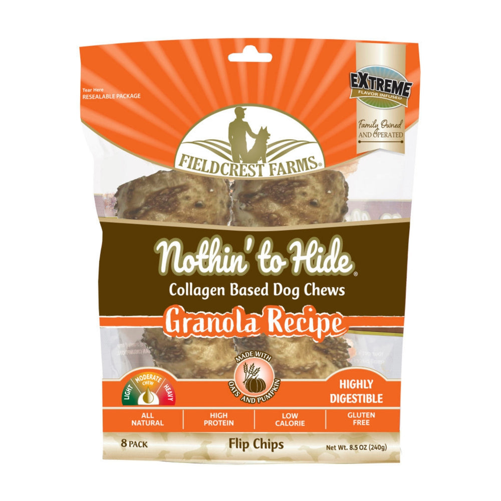 Fieldcrest Farms Nothin' To Hide Flip Chips Dog Treat Granola, 1ea/8 pk for your Pet Dog with Pet Store X!