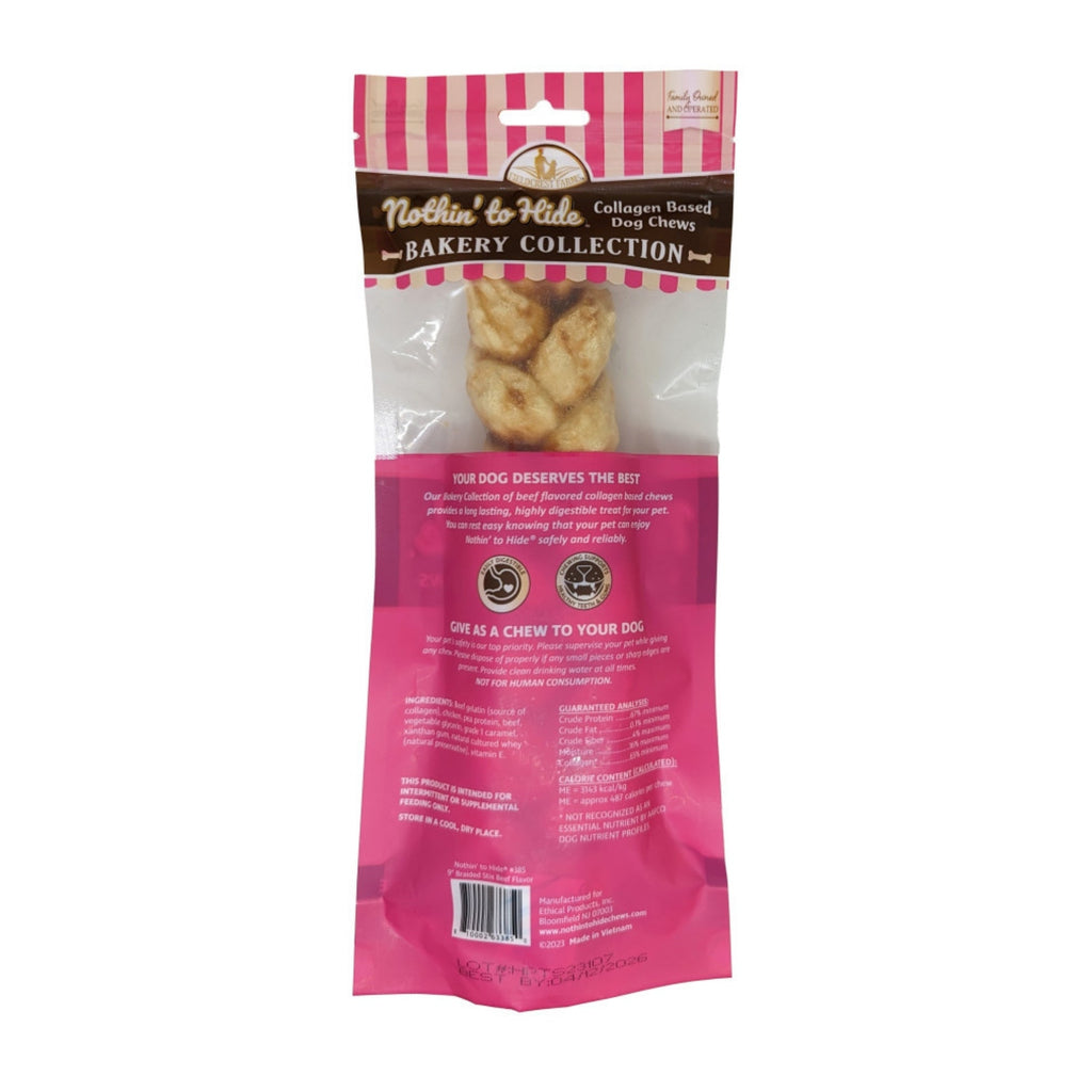 Fieldcrest Farms Nothin' To Hide Bakery Collection Dog Treat Braided Stix, Beef, 1ea/9 in